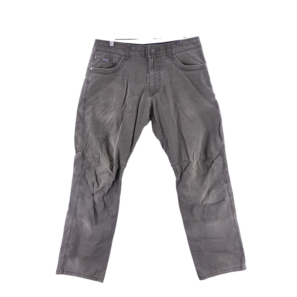 Kuhl Revolvr Mens 36x32 Grey Uberkuhl Stretch Hiking Work Pants Articulated Knee